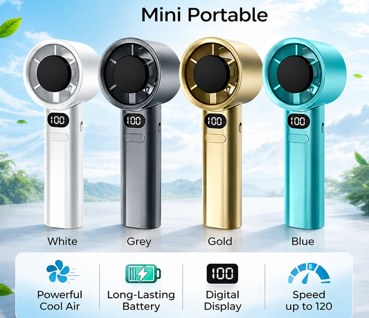 Mini Handheld Portable Fan — USB Rechargeable Lightweight Personal Cooling Fan