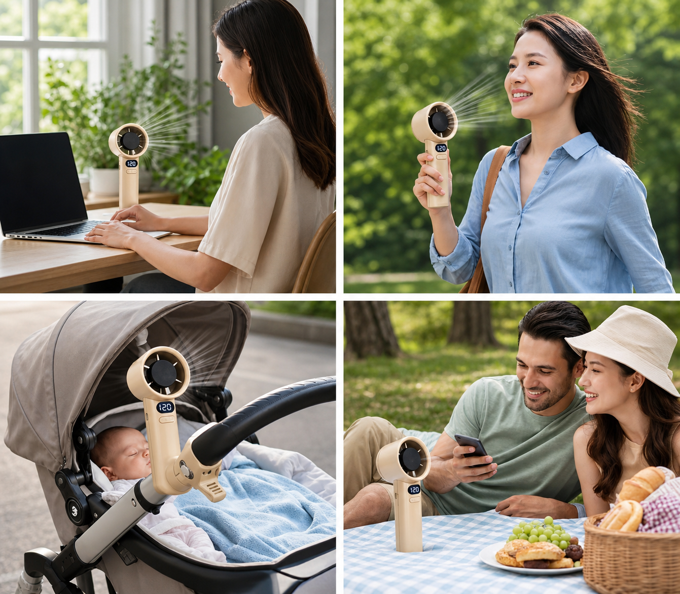 Mini Handheld Portable Fan — USB Rechargeable Lightweight Personal Cooling Fan