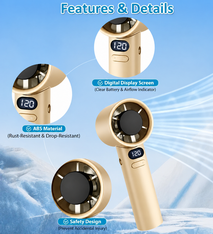 Mini Handheld Portable Fan — USB Rechargeable Lightweight Personal Cooling Fan