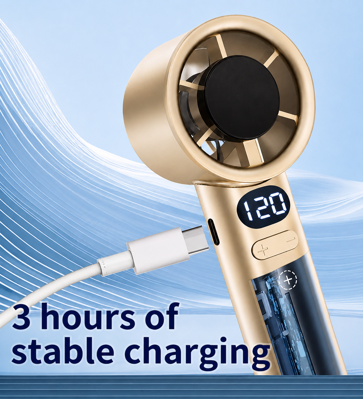 Mini Handheld Portable Fan — USB Rechargeable Lightweight Personal Cooling Fan